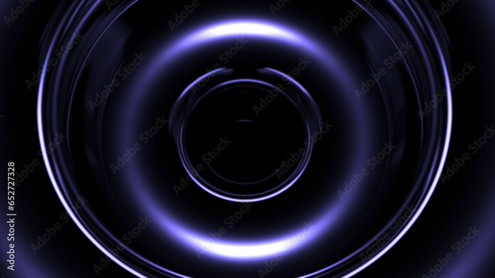 Poster 3d circles pulsate and move with wave rotation. design. 3d circles moving in stream of pulsations. c