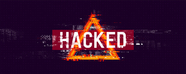 Hacked system or cyber attack. Danger internet virus. Vector illustration. © Igor