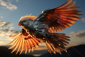 Fototapeta premium Kite in a high soaring flight, Generative AI