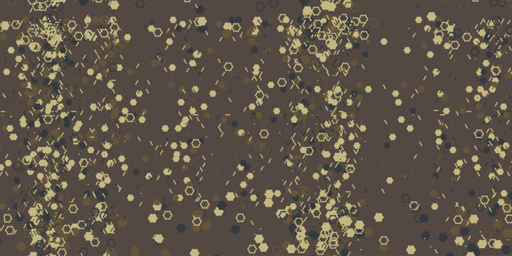 Camouflage pattern with polygonal pattern and honeycombs. Design of textile products for the army.