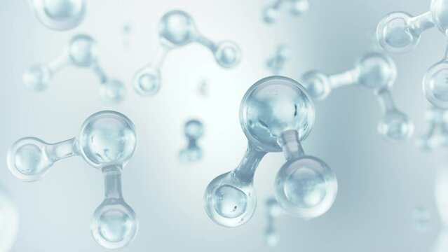 HO2 hydroperoxyl radical molecule, Model of Hydrogen molecule background, 3d animation.