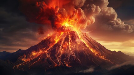 An erupting volcano