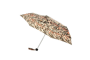 PNG, umbrella with leopard print isolated on white background.