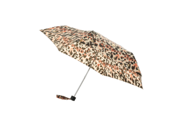PNG, umbrella with leopard print isolated on white background.