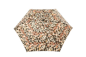 PNG, umbrella with leopard print isolated on white background.