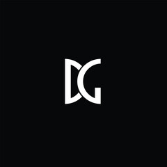 Creative Professional Trendy and Minimal Letter DG Logo Design in Black and White Color, Initial Based Alphabet Icon Logo in Editable Vector Format