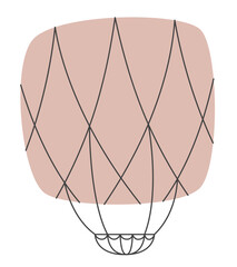 Big air balloon. Retro transport in doodle style.