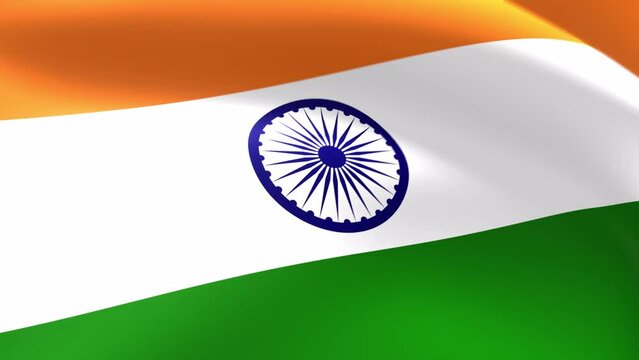 India Flag Looping Animation Background. High resolution 4K UHD quality in MOV format. The codec on this video is ProRes 4444. Ideal for your video projects