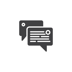 Dialogue speech bubble vector icon