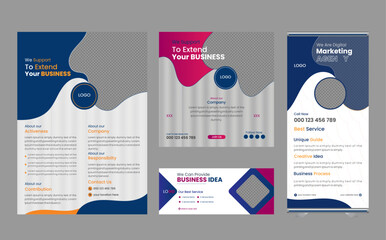 Bundle Real Estate Flyer , facebook cover ,media post ,roll up banners design.