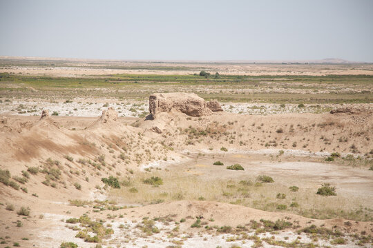 Photo of beautiful mud houses in a desert area