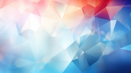 Obraz premium polygonal blue light and red gradient background abstract triangles.