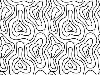 Seamless vector pattern of abstract continuous single line. One line art, geometry, wave, doodle