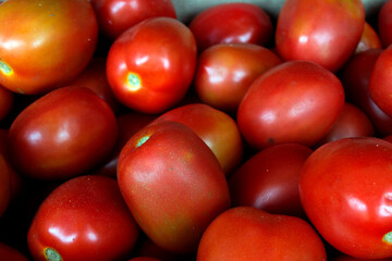tomatoes on the market, can be used for magazine nature background