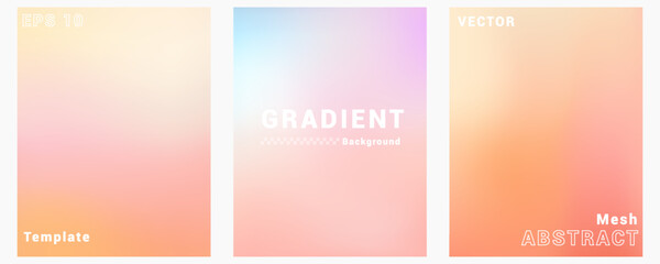 Set Collection. pastel colors abstract liquid background Blurred colors. Gradient mesh. Modern design template for posters, ad banners, brochures, covers, websites. EPS vector