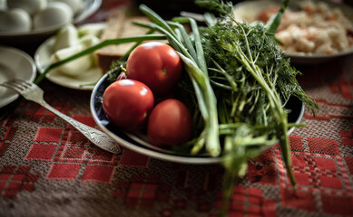 fresh vegetables on the table