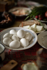 Eggs on the dining table 