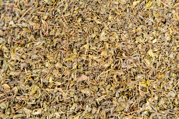 A photo of tea tree leaves taken near a shop that sells tea tree leaves and flowers