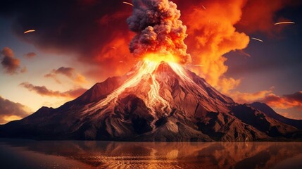 An erupting volcano