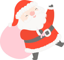 Cute Santa Claus with sack