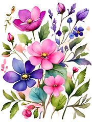 water color flowers background
