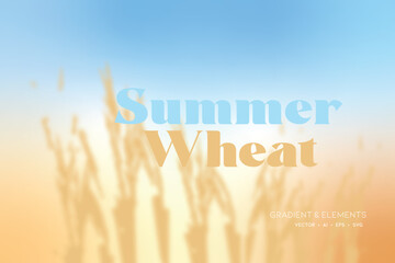 Summer Wheat, decorative vector background. Background graphics with elements. © Ewa