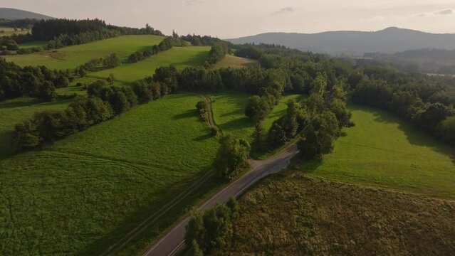 Walim near Walbrzych fields Poland