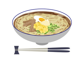コーンとバターがのった、札幌味噌ラーメン