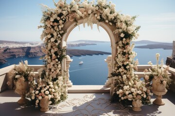 Fototapeta premium wedding arch by the sea