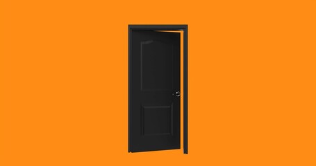 isolated door illustration 3d rendering