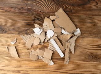 Cardboard Pieces Textured Background, Carton Piece with Copy Space, Ripped Kraft Paper Wallpaper