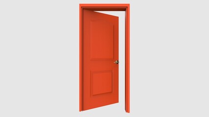 isolated door illustration 3d rendering