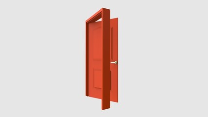 isolated door illustration 3d rendering