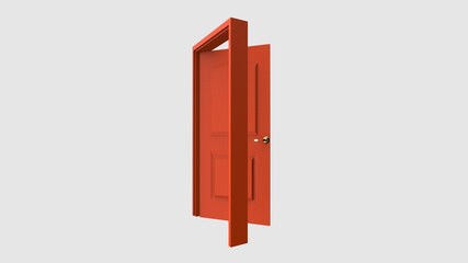 isolated door illustration 3d rendering