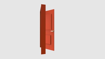 isolated door illustration 3d rendering