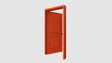 isolated door illustration 3d rendering