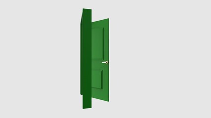 isolated door illustration 3d rendering