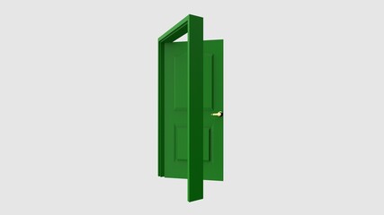 isolated door illustration 3d rendering