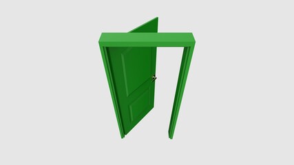 isolated door illustration 3d rendering