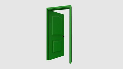 isolated door illustration 3d rendering