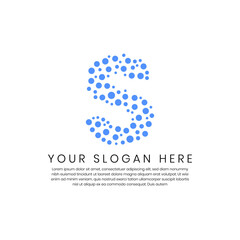 Alphabet S Abstract Logo made with Circles. Tech Logo Vector Design