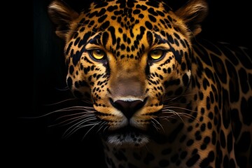 Nahaufnahme des imposanten Leoparden-Gesichts