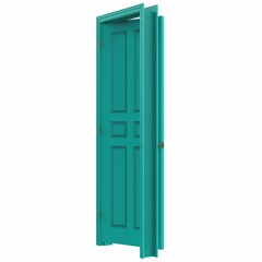 open isolated door closed 3d illustration rendering