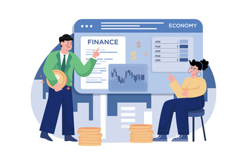 Finance and Economy Illustration concept on white background