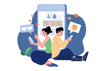 Couple chatting on mobile