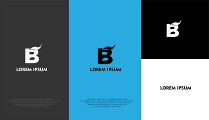 The simple elegant logo of letter B with different background colour