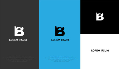 The simple elegant logo of letter B with different background colour