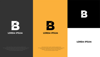 The simple elegant logo of letter B with different background colour