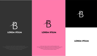 The simple elegant logo of letter B with different background colour