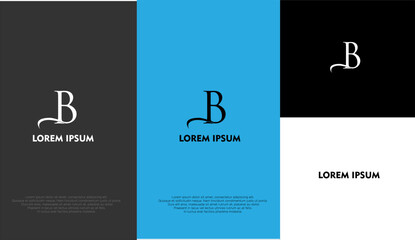 The simple elegant logo of letter B with different background colour